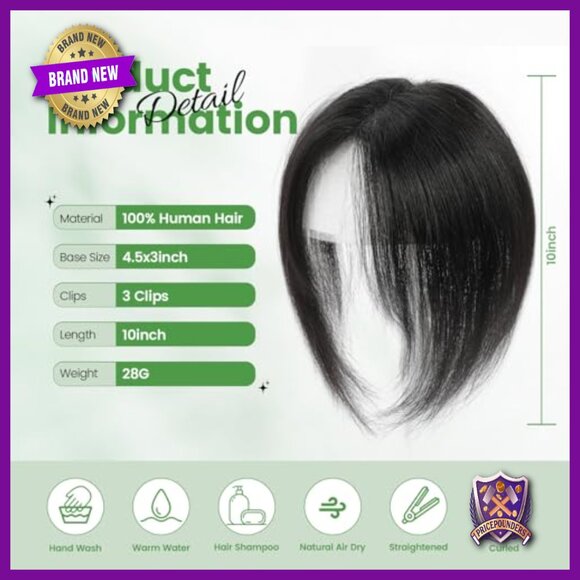 10-Inch Human Hair Topper with Swiss Lace Base for Hair Loss main image 3